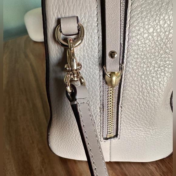 Kate Spade NISHA Atwood Zip purse cityscape pebbled Leather handles & strap gray - Picture 8 of 17